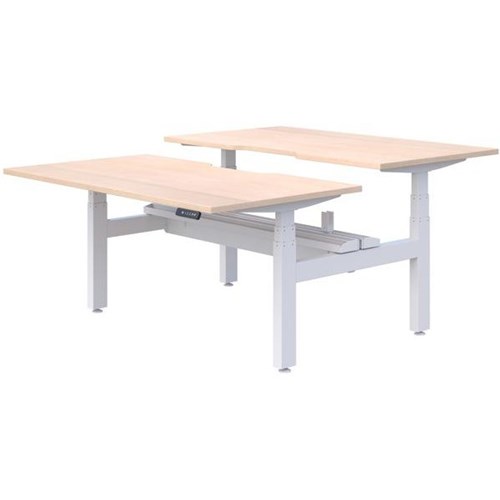 Summit II Plus Electric 2 Pod Height Adjustable Desk 1500mm Refined Oak/White