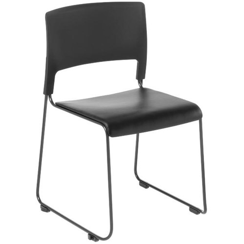 Eden Slim Cafe Chair Black/Vinyl Fabric/Black