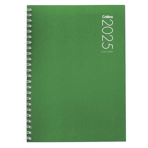 Collins A53 Wiro Diary A5 Week To View 2025 Assorted Colours