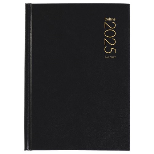 Collins A61 Pocket Diary A6 1 Day Per Page 2025 Black