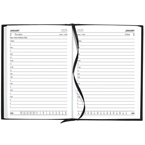 Collins A61 Pocket Diary A6 1 Day Per Page 2025 Black