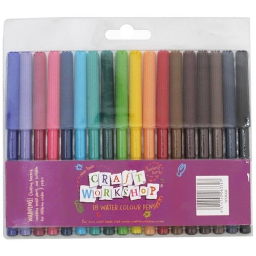 Craft Workshop Felt Tip Markers Assorted Colours, Pack of 18