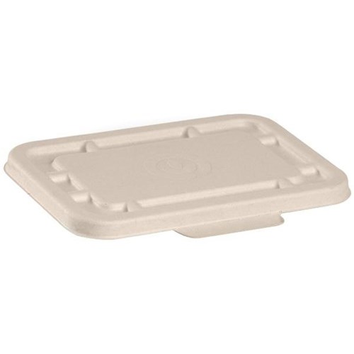 BioPak Natural Plant Fibre Takeaway Lids 500ml & 600ml 180x124mm, Carton of 500