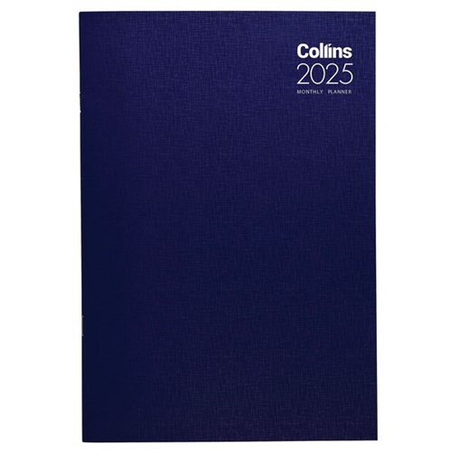 Collins A4M Monthly Planner Diary A4 Month To View 2025 Assorted Colours