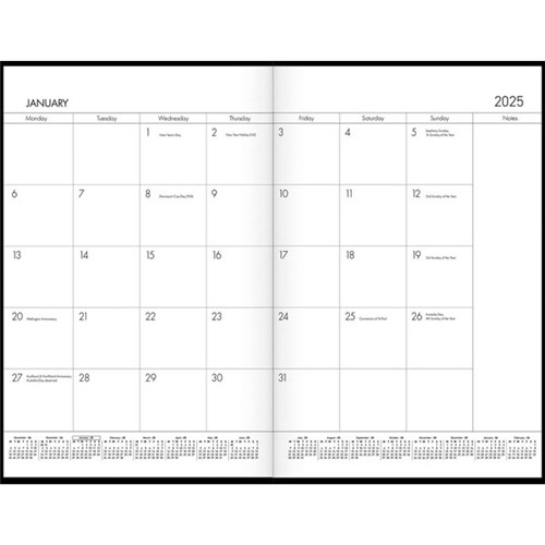 Collins A4M Monthly Planner Diary A4 Month To View 2025 Assorted Colours