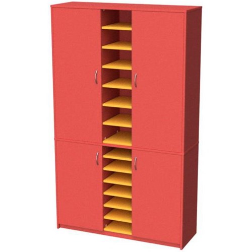 Zealand Teacher's Wall Unit Red/Yellow 1200x400x1200mm