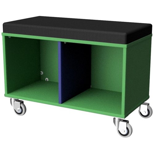 Zealand Office Sit On Trolley 800x400mm Green/Blue