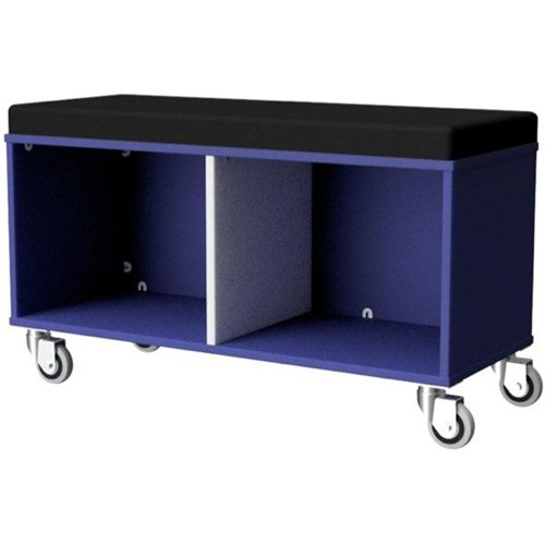 Zealand Office Sit On Trolley 1000x400mm Blue/White