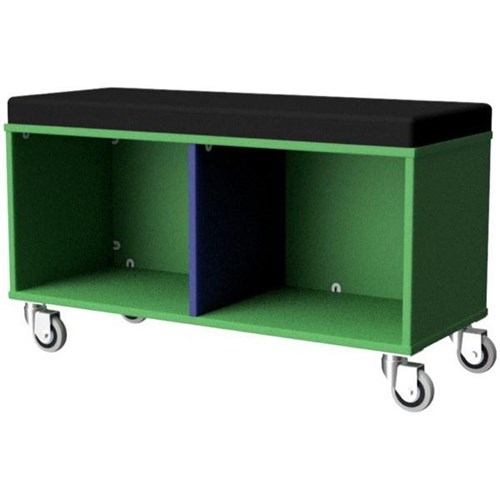 Zealand Office Sit On Trolley 1000x400mm Green/Blue