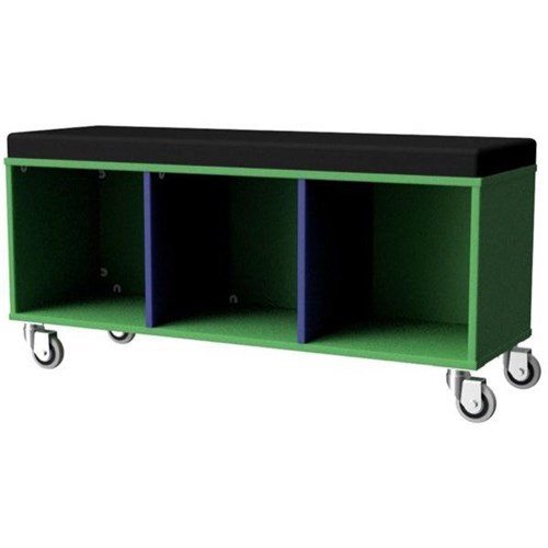 Zealand Office Sit On Trolley 1200x400mm Green/Blue