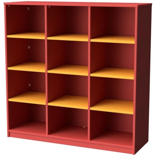 Zealand 12 Cube Storage Unit Red/Yellow 1200x400x1200mm