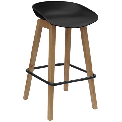 Konfurb Pala Bar Stool 730mm Polypropylene Black/Natural Wood