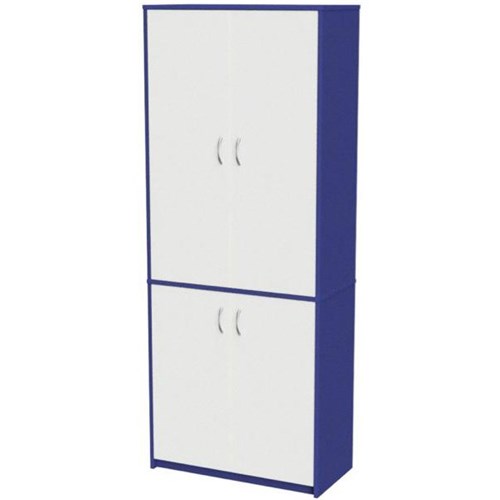 Zealand Teacher's Wall Unit 4 Door Blue/White 800x400x2000mm