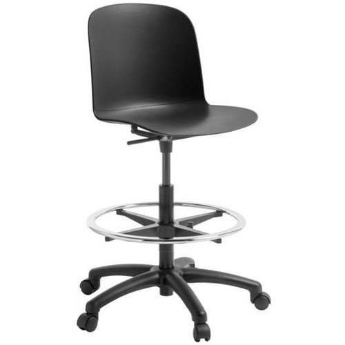 Adapt Visitor Chair 5 Star Swivel Highlift Base Black/Black