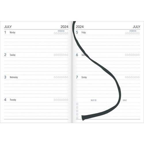 Collins A53 Mid Year Diary A5 Week To View 1 July 2024 to 30 June 2025 Fashion Year Black/Gold