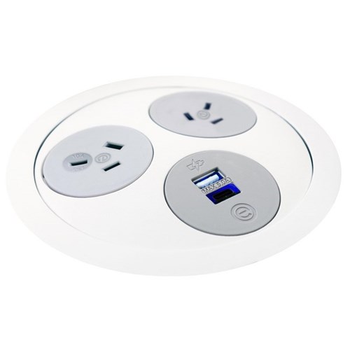 OE Elsafe Pandora Powerboard 2 Socket 1 USB White