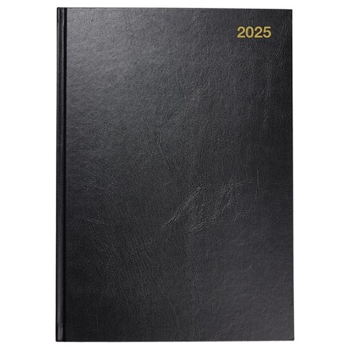 Winc A41 1/4 Hour Appointment Diary Recycled A4 1 Day Per Page 2025 Black