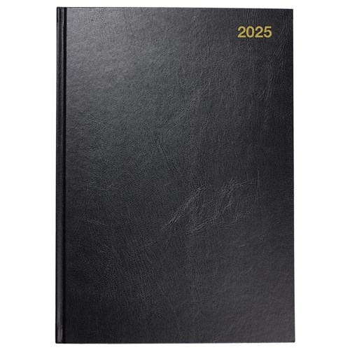 Winc A51  1/2 Hour Appointment Diary Recycled A5 1 Day Per Page 2025 Black