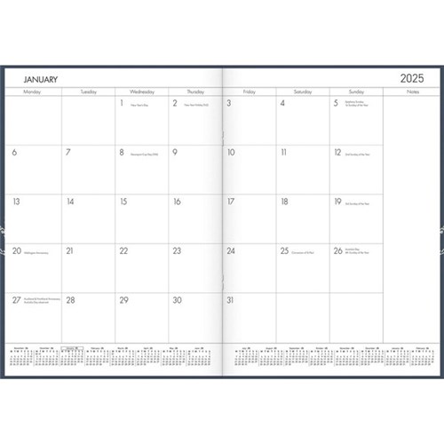 Collins A4 Diary Planner Month To View 2025 Bouquet