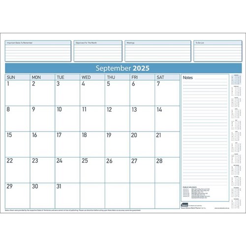 Sasco Deluxe Desk Pad Refill Month To View 2025