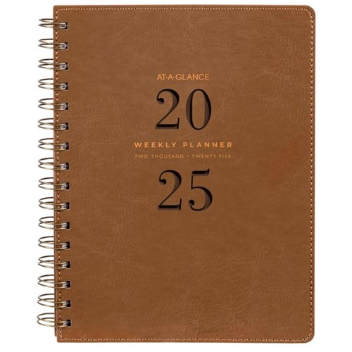 At-A-Glance A5 Diary Planner Week/Month PU 2025 Tan