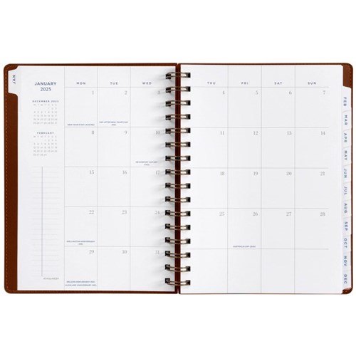 At-A-Glance A5 Diary Planner Week/Month PU 2025 Tan