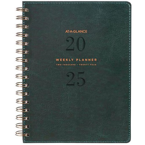 At-A-Glance A5 Diary Planner Week/Month PU 2025 Green