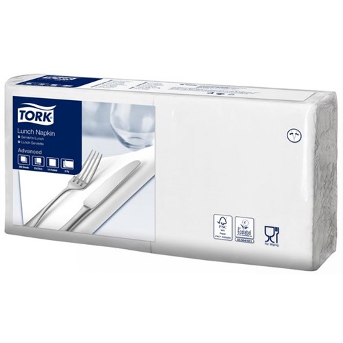 Tork Edge Emboss Lunch Napkins 2 Ply White, Pack of 200