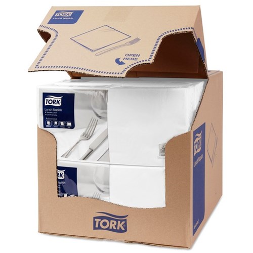 Tork Edge Emboss Lunch Napkins 2 Ply White, 10 Packs of 200