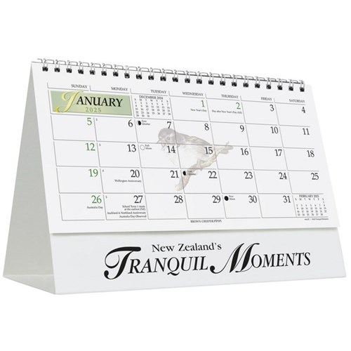 Easy2C Desk Calendar Month To View NZ Tranquil Moments 2025