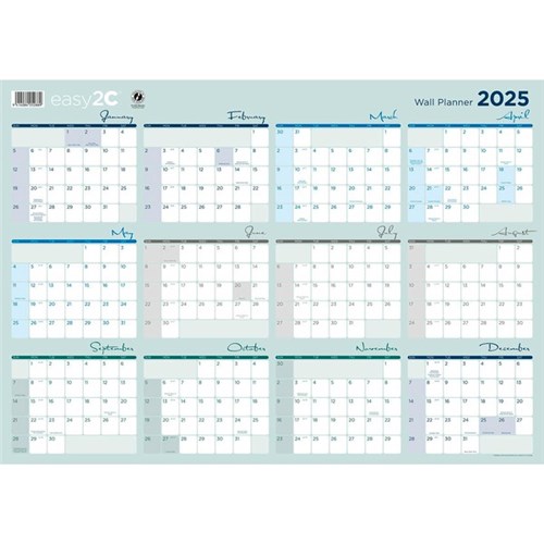 Easy2C Wall Planner Double Sided 990x700mm 2025