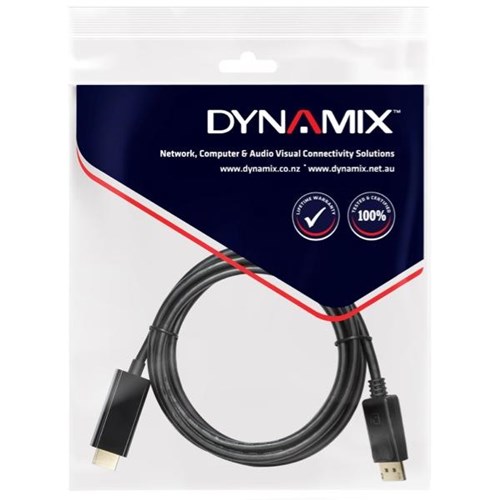 Dynamix DisplayPort Source to HDMI Monitor Cable 2m Black