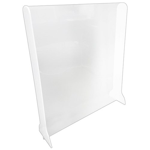 Boyd Visuals Countertop Barrier Screen 605mm x 900mm Clear No Parcel Cutout