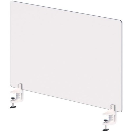 Opaque Perspex Desk Clamp Screen 800mm Crystal Matte