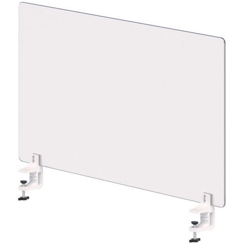 Opaque Perspex Desk Clamp Screen 1200mm Crystal Matte