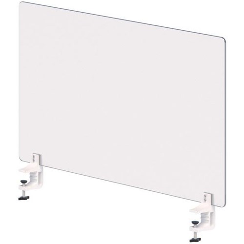 Opaque Perspex Desk Clamp Screen 1500mm Crystal Matte