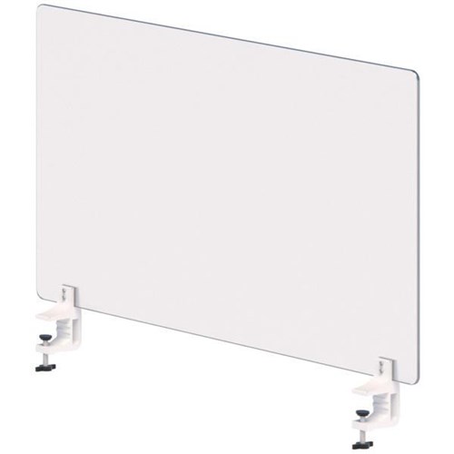 Opaque Perspex Desk Clamp Screen 1800mm Crystal Matte