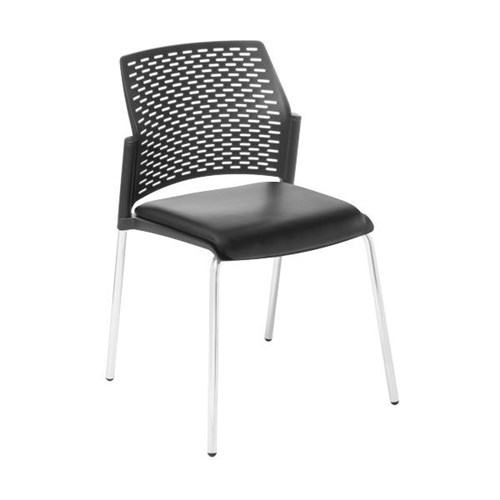 Punch Cafe Chair Charisma Vinyl/Black/Chrome