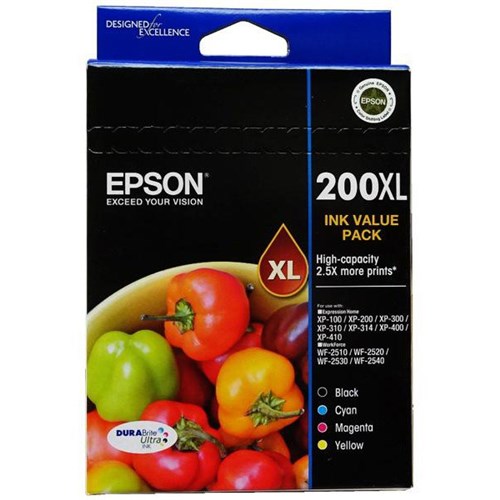 Epson 200XL Ink Cartridge C13T201692 High Yield, Set of 4 Colours