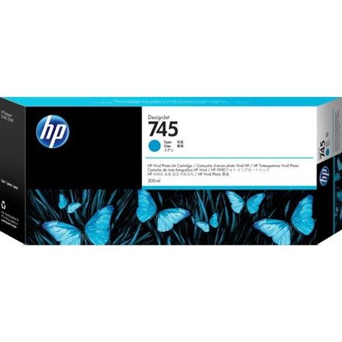 HP 745 DesignJet Cyan Inkjet Cartridge F9K03A 300ml