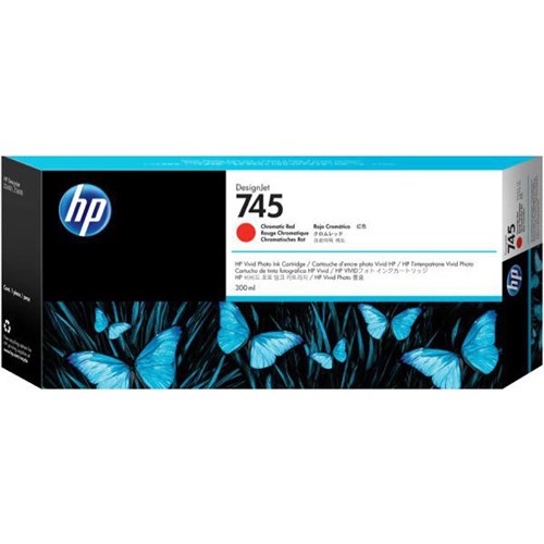 HP 745 DesignJet Chromatic Red Inkjet Cartridge F9K06A 300ml