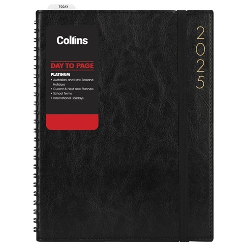 Collins A51 1 Hour Appointment Diary A5 1 Day Per Page 2025 Black