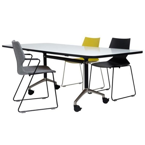 Boyd Visuals Whiteboard Flip Table 1800mm Porcelain/Black