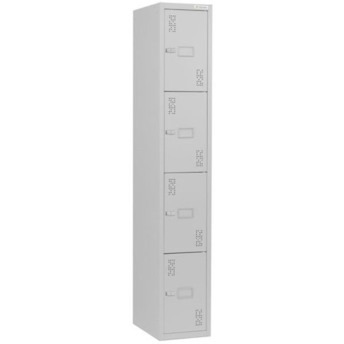 Precision Classic Locker 4 Tier Latch Lock 300mm Silver Grey