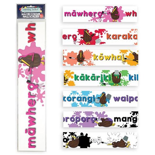 Learning Toolbox Colours Maori Wall Border 110x515mm, Pack of 7