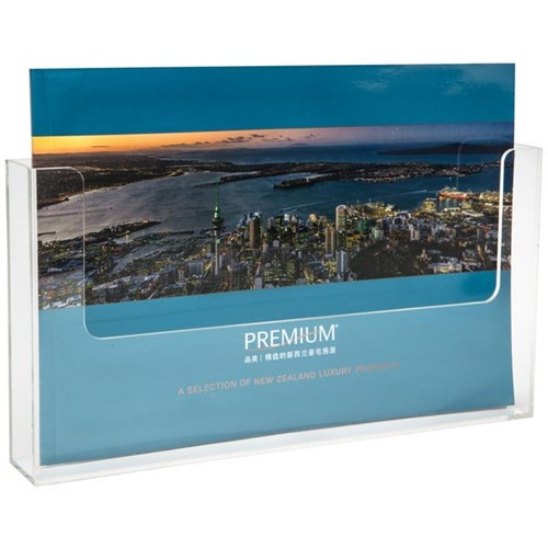 Deflecto Brochure Holder Wall Mounted A4 Landscape 1 Tier