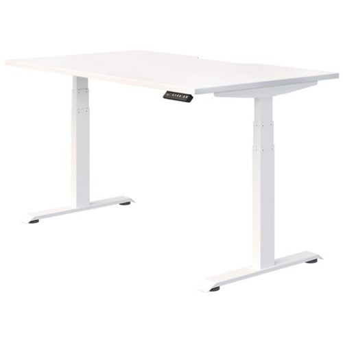 Fiord Electric Single User Height Adjustable Desk 1200mm Snowdrift/White