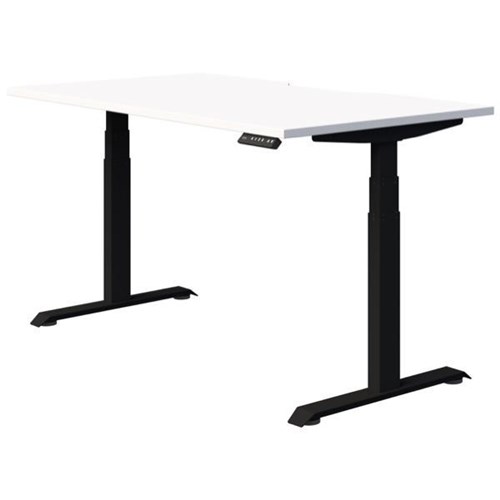 Fiord Electric Single User Height Adjustable Desk 1200mm Snowdrift/Black