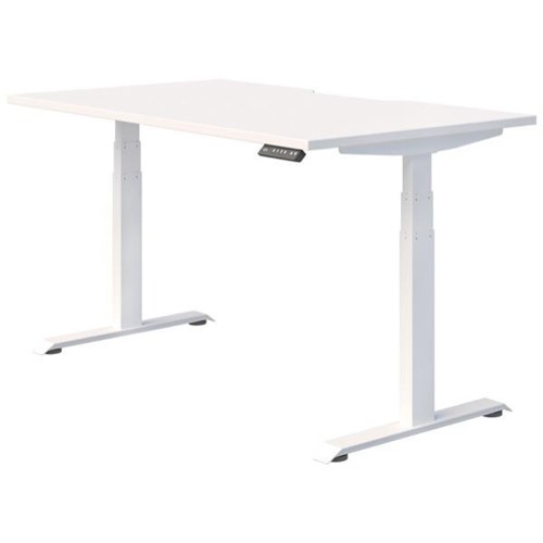 Fiord Electric Single User Height Adjustable Desk 1800mm Snowdrift/White