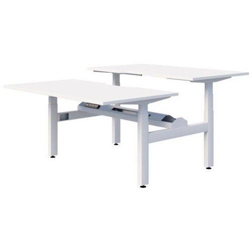 Fiord Electric 2 Pod Height Adjustable Desk 1200mm Snowdrift/White